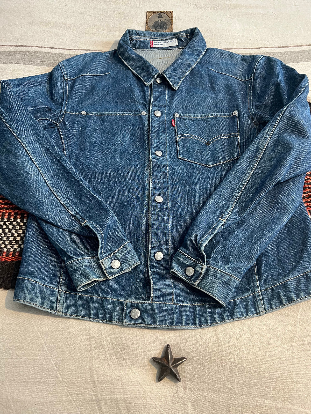 Levi’s Engineered Twisted Jacket M Trucker 41″ Denim Rare LVC-ish Y2K Made 2000