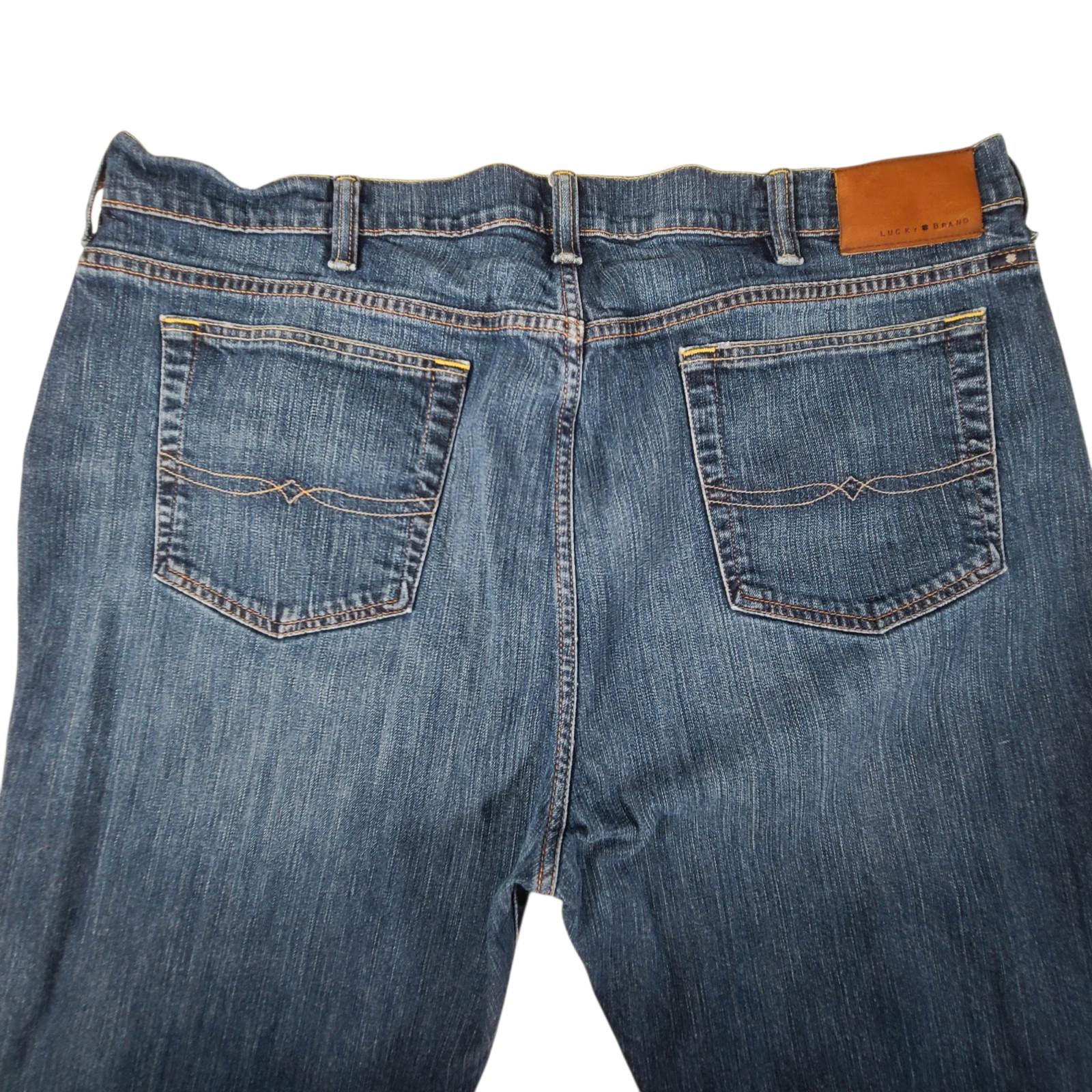 Lucky Brand 181 Relaxed Stretch Rugged Blue Denim Jeans Mens 44×30 (42×27)