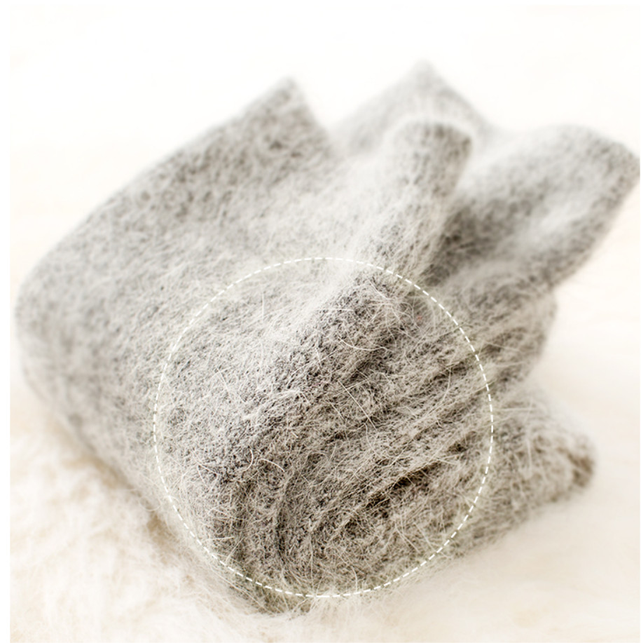 5 Pack Women Wool Angora Casual Solid Boot Warm Thick Crew Socks Fanshion Winter
