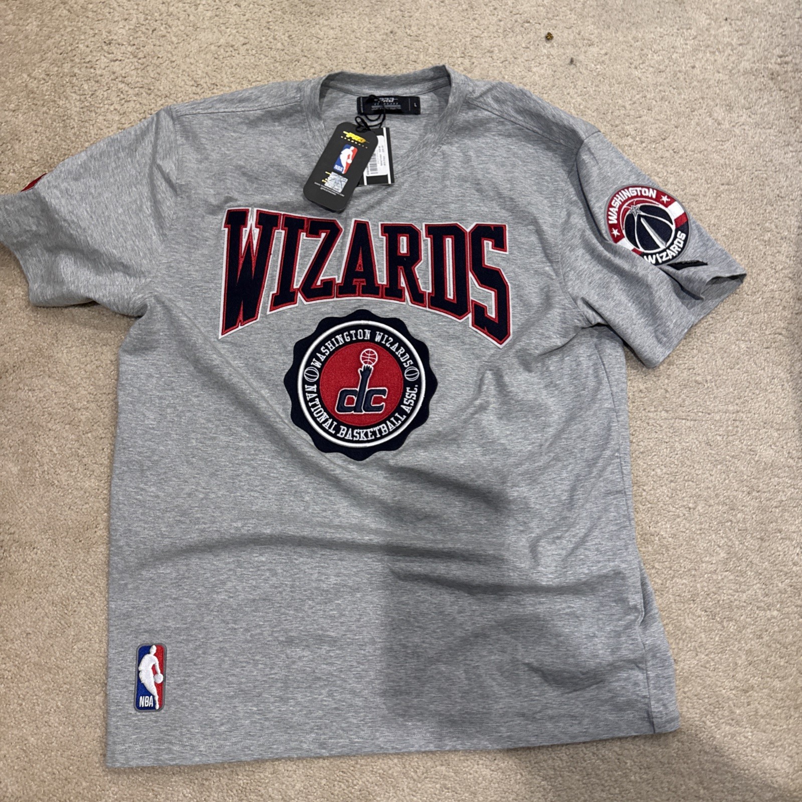 Pro Standard Washington Wizards Patch T-Shirt SZ Large Luxury Athletic
