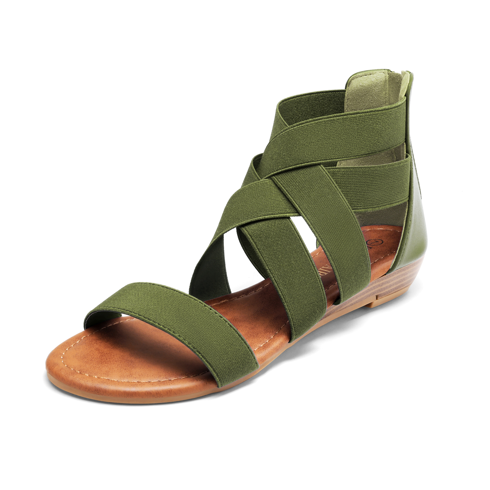 Womens Elastic Cross Flat Sandals Ankle Straps Gladiator Sandals Summer Sandals~