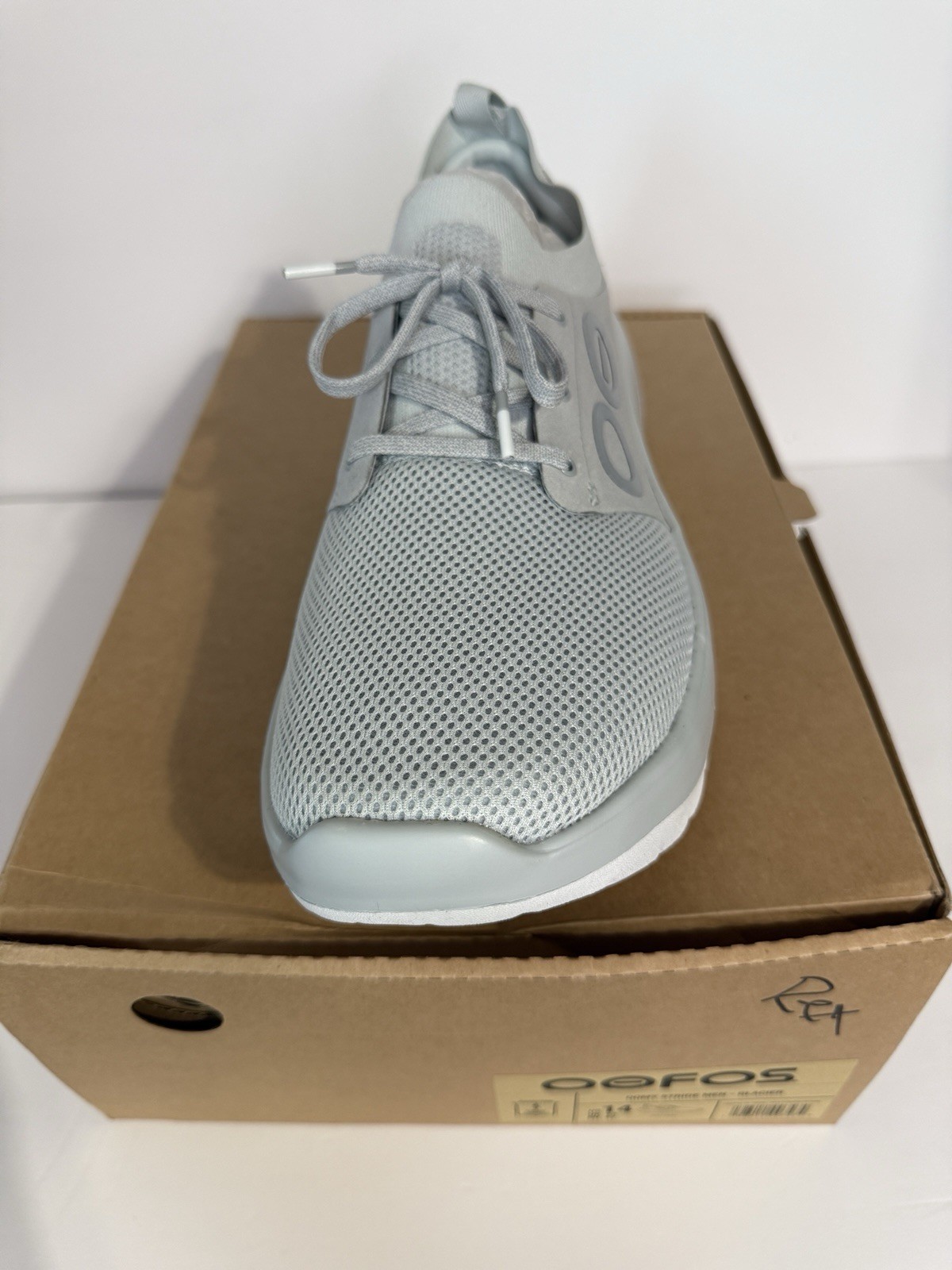 OOFOS OOmy Stride Shoe Men Size 14 Gray Glacier NIB