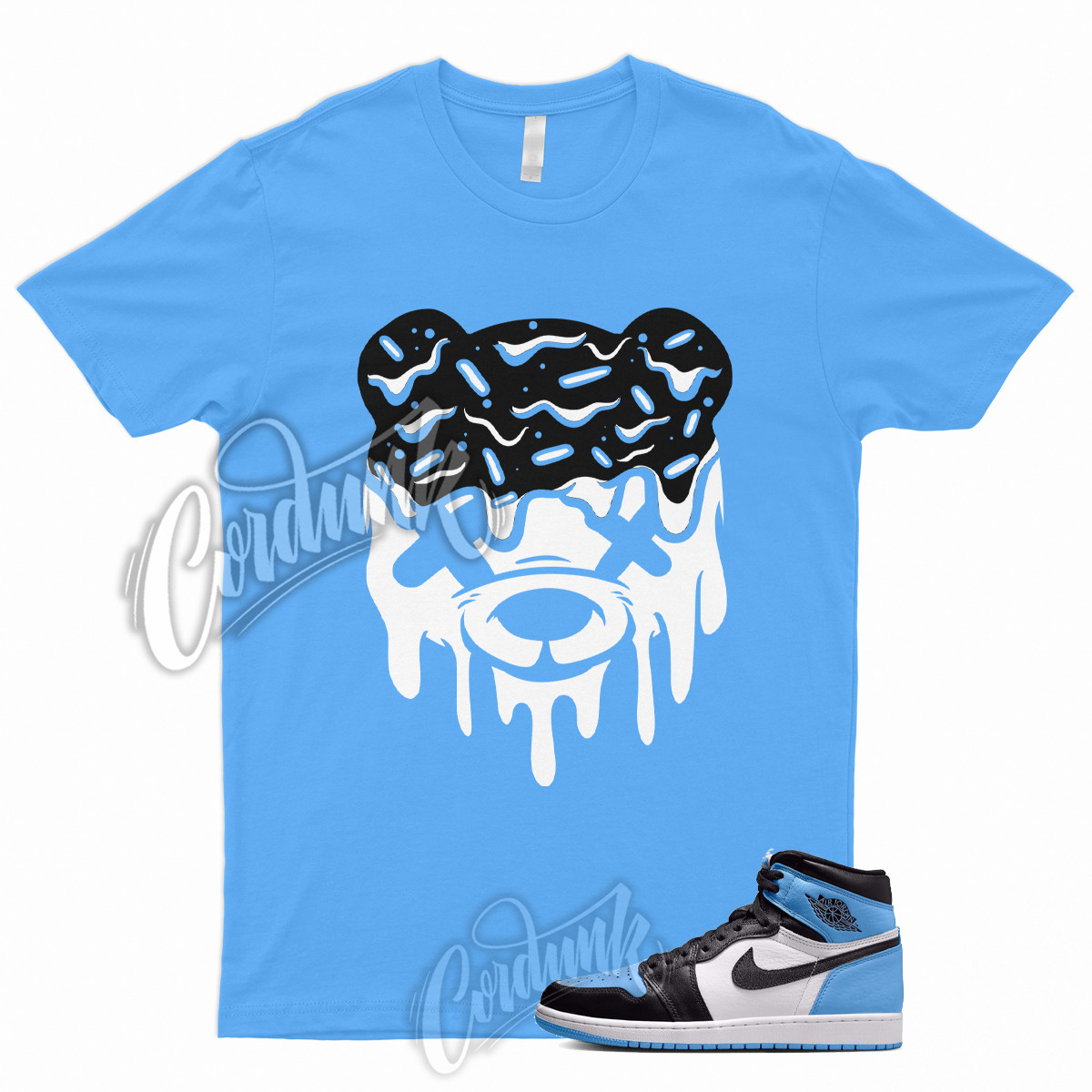DRIPPY Shirt to Match 1 Retro High OG UNC Toe University Blue 2 3 4 5 6 7 12 13