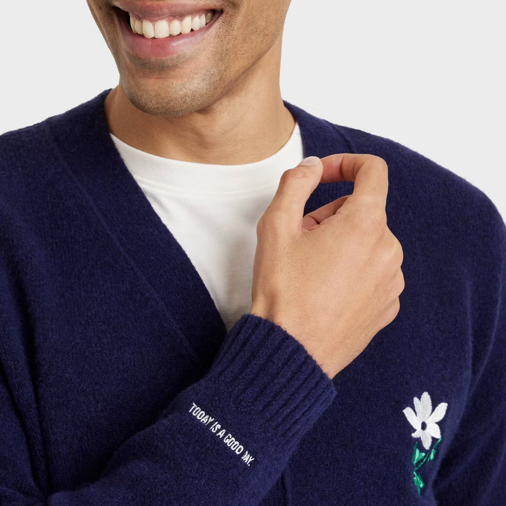 Men Kindness Blooms Floral Print V Neck Cardigan – Goodfellow & Co