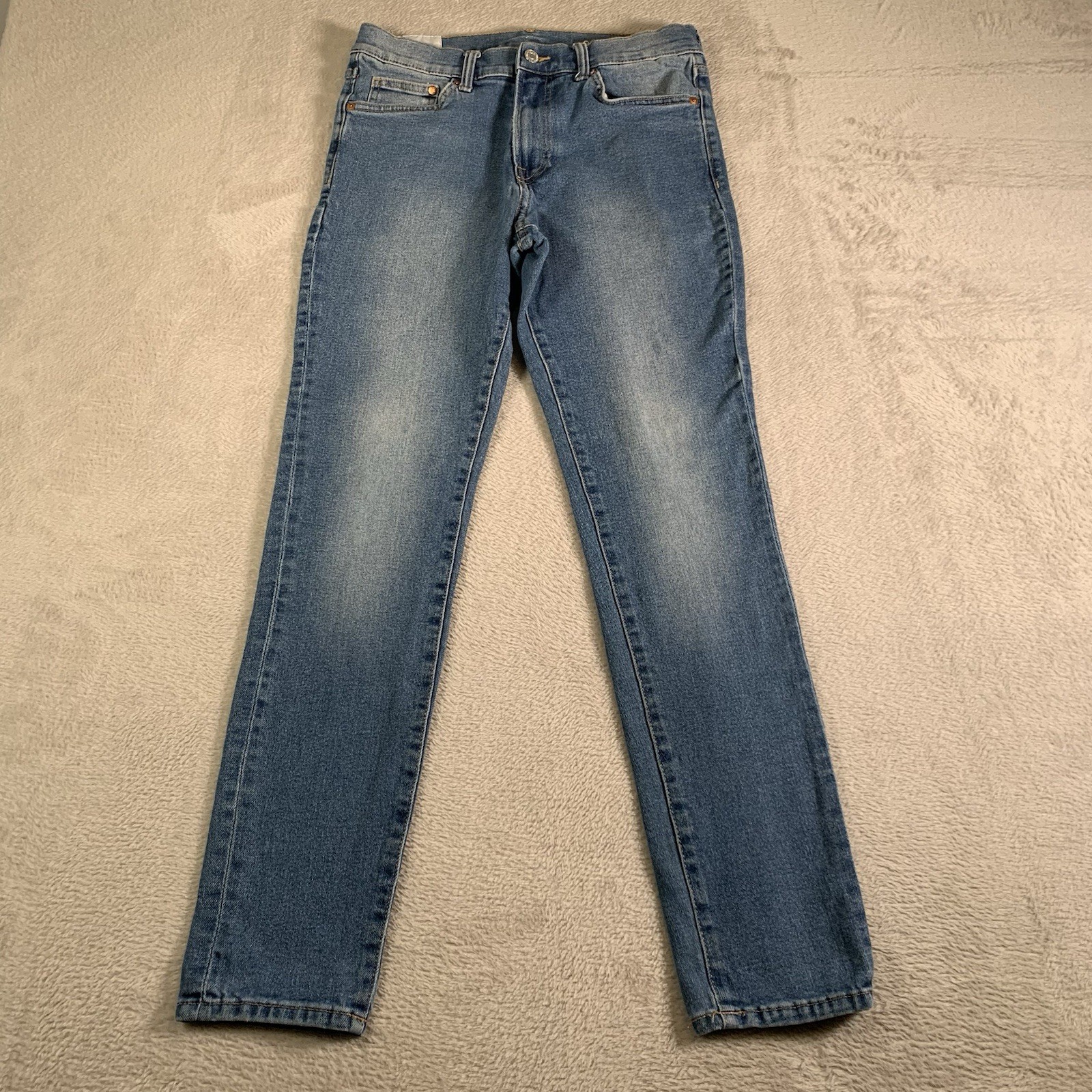 H&M Jeans Mens 32×32 (30×30) Blue Skinny Stretch Denim Pants Casual Slim Fit