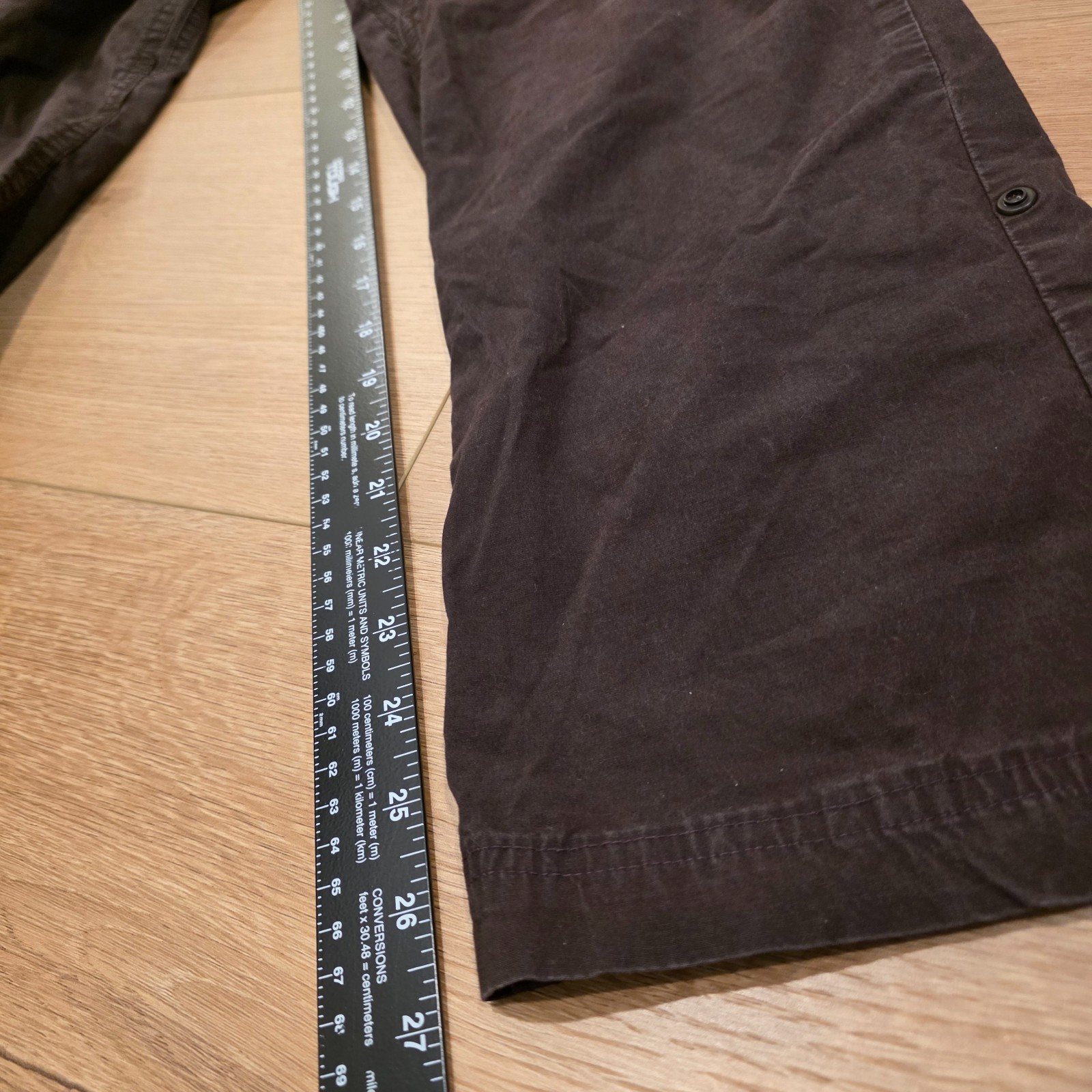Duluth Trading Pants Mens 32×30 Brown Cargo Convertible Crop Hike (Fits 30×27)