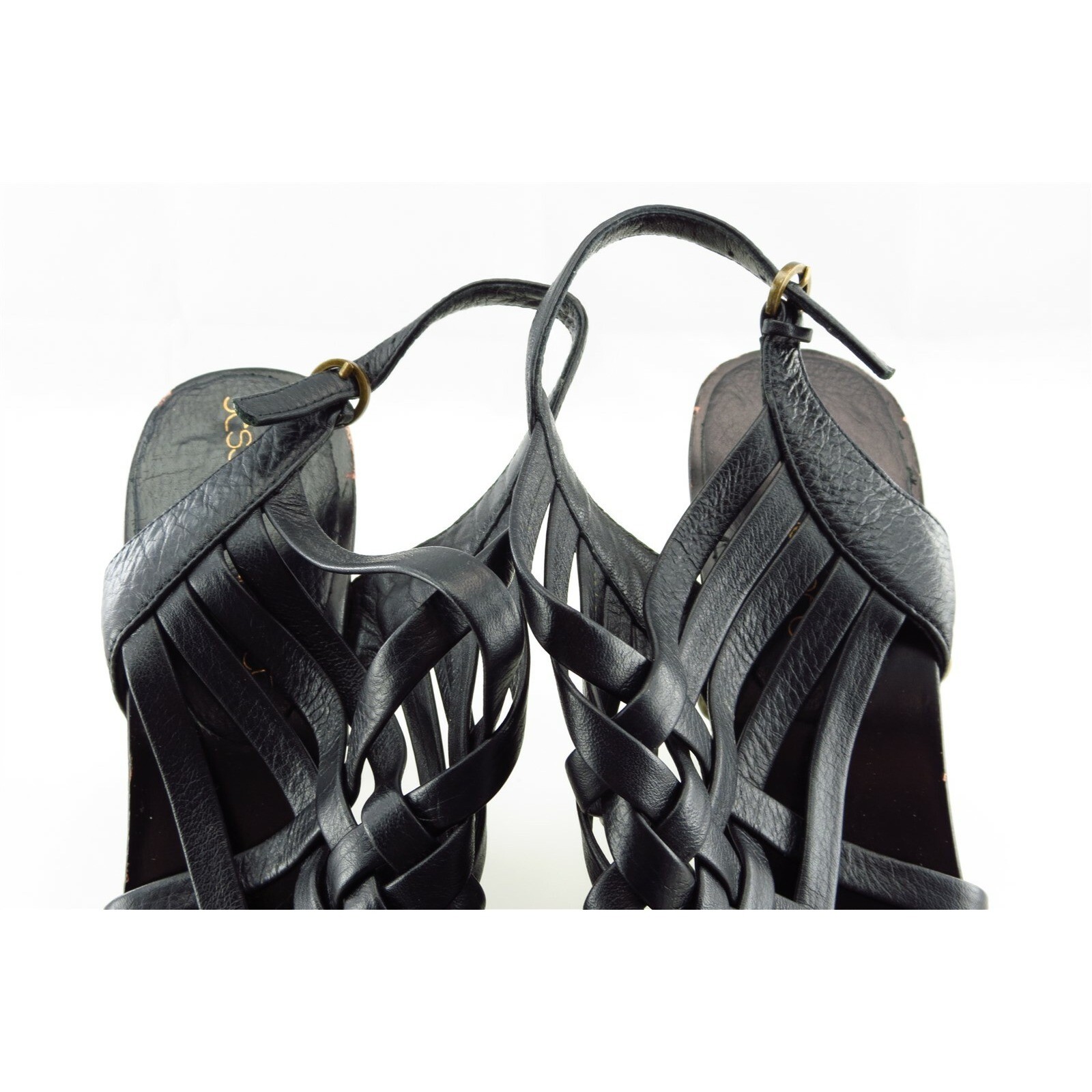 Jessica Bennett Size 7 M Black Slingback Leather Women Sandal Shoes