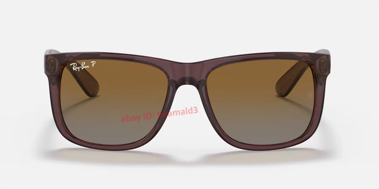 Ray-Ban Justin RB4165 Polarized Sunglasses 54MM Transparent Dark Brown Gradient