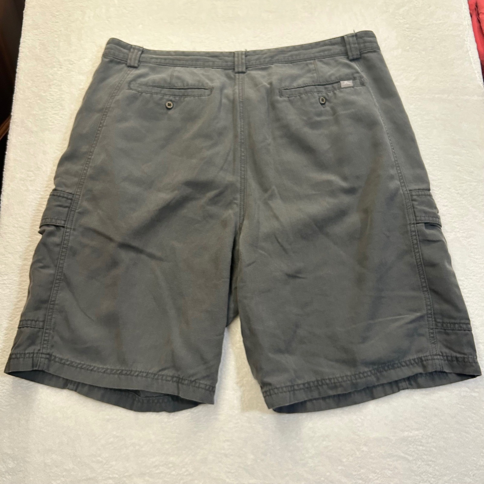 Tommy Bahama Cargo Shorts Relax Tencel Cotton Mens 38 Charcoal Textured 10in