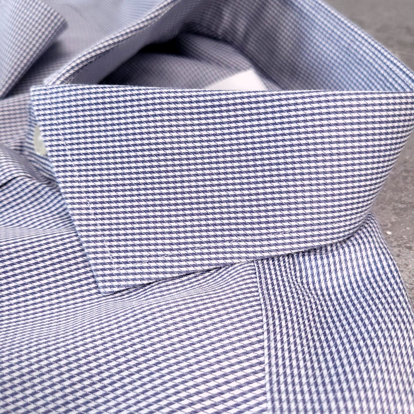 Charles Tyrwhitt Shirt Mens 15 Extra Slim Fit Blue Check Non Iron Double Cuff