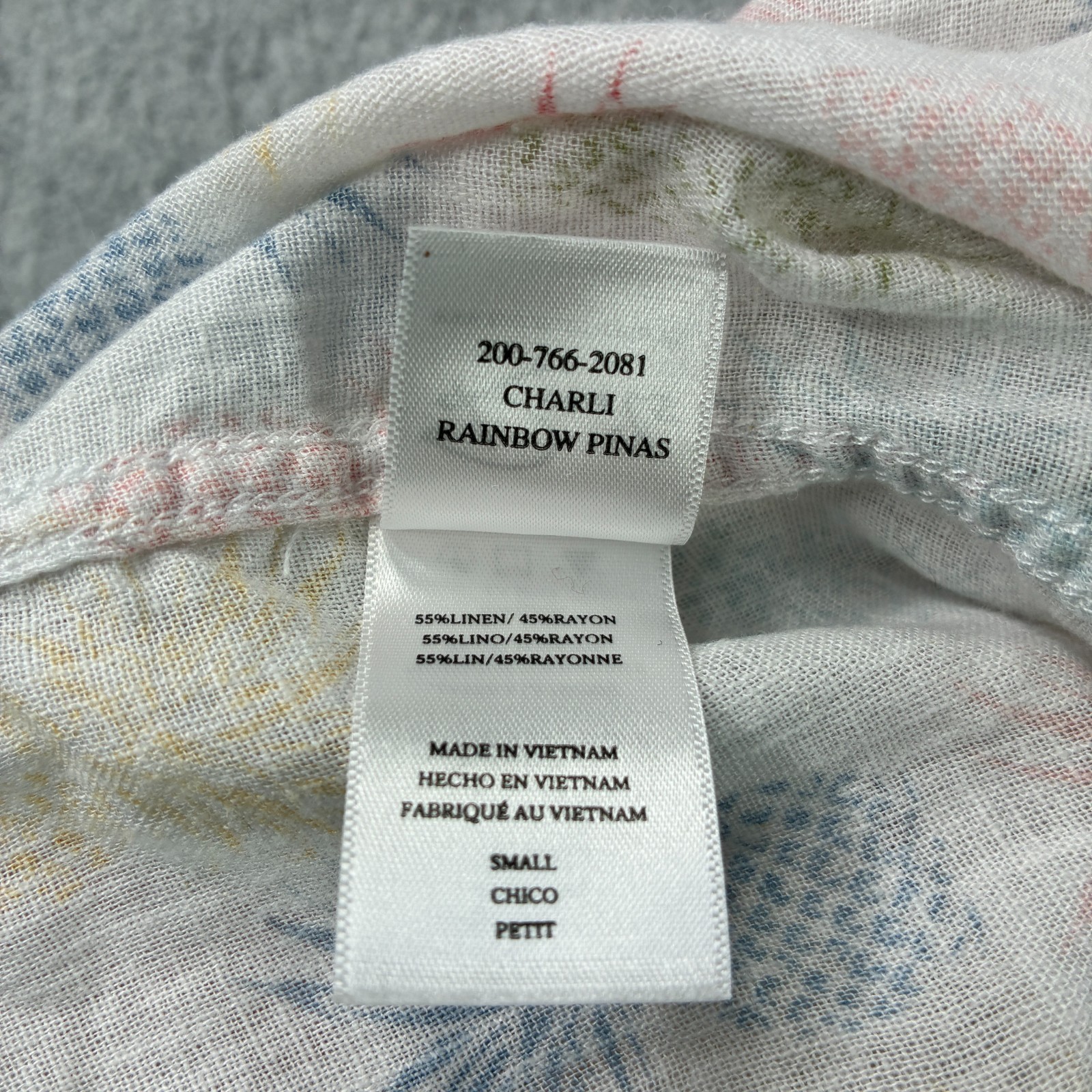 Rails Shirt Womens Small White Charli Rainbow Pinas Button Up Linen Blend