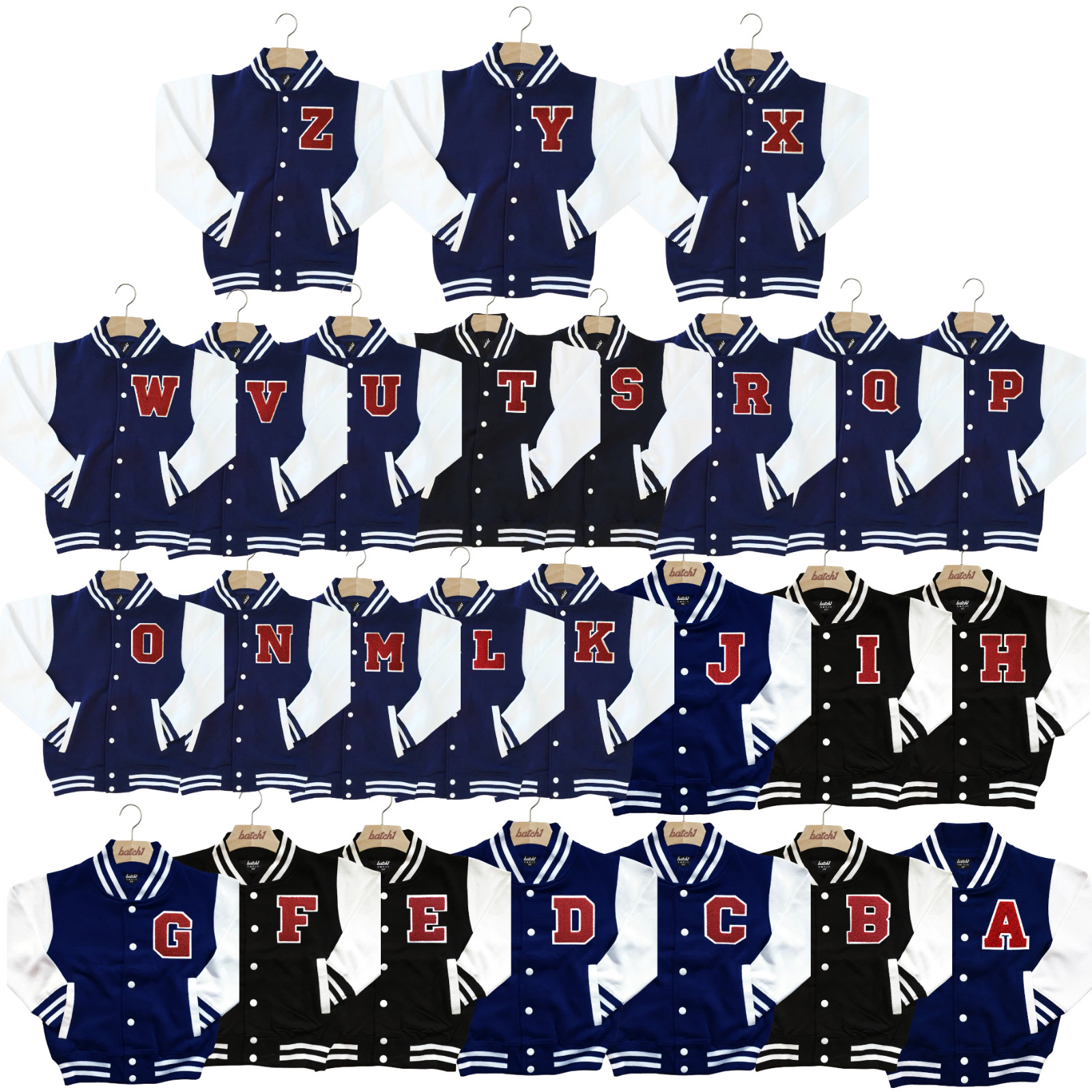 CLASSIC VARSITY BASEBALL JACKET UNISEX PERSONALIZED GENUINE US D COLLEGE LETTER