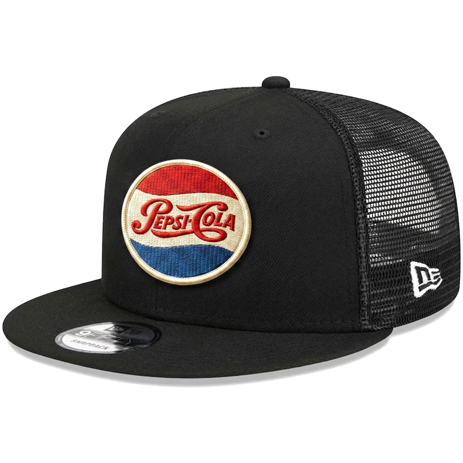 Pepsi-Cola Vintage 9Forty Trucker Snapback Hat Black Mesh Patch Cap