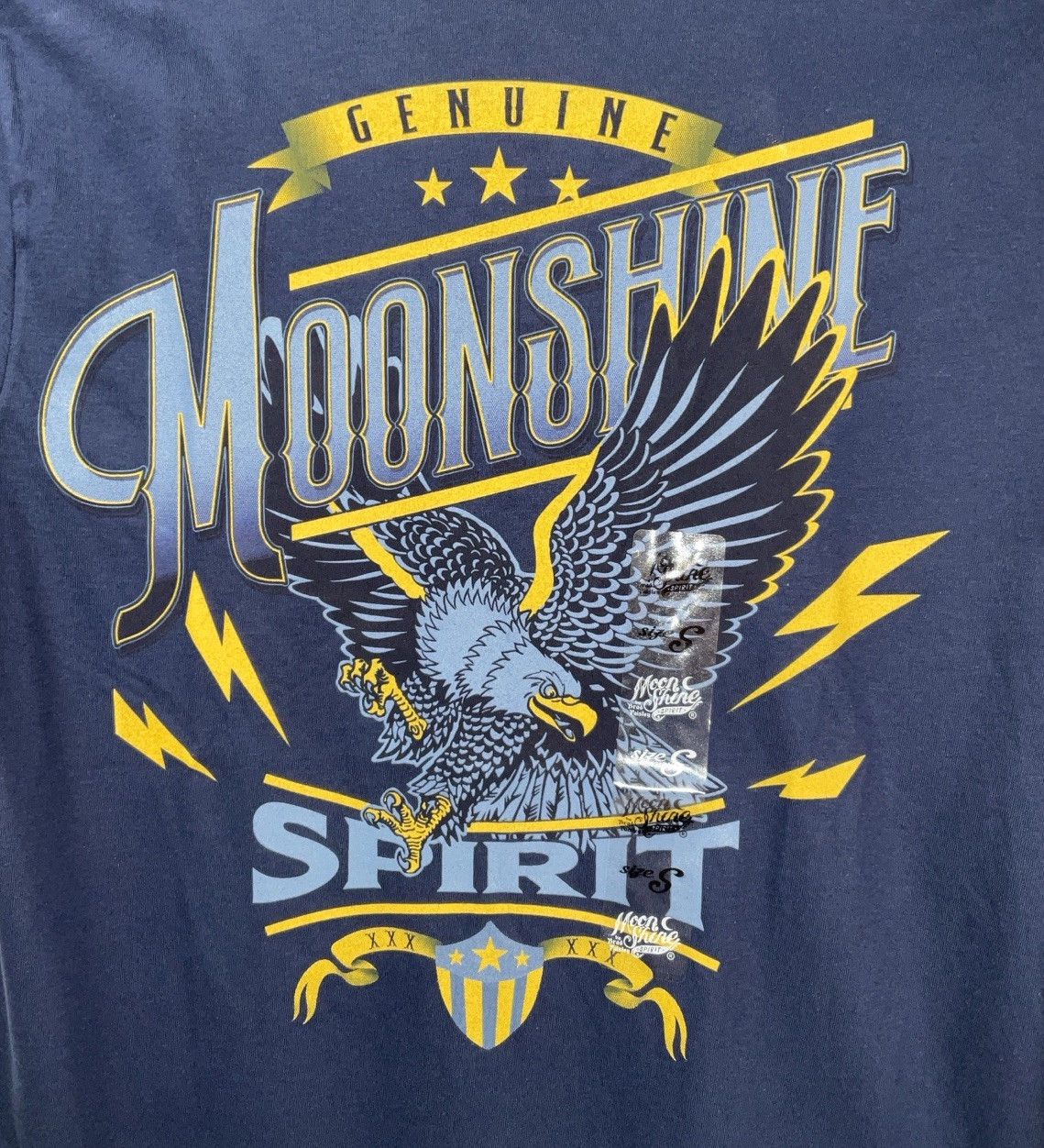 NWT Men’s Brad Paisley Moon Shine Spirit Eagle Lightning T-shirt Navy Small