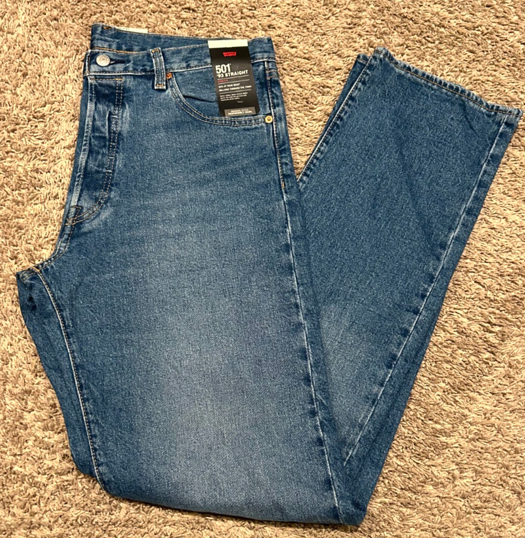 Levi’s Premium 501 ’93 Straight Jeans Blue WStretch Men’s Sizes NWT RT$98 0263