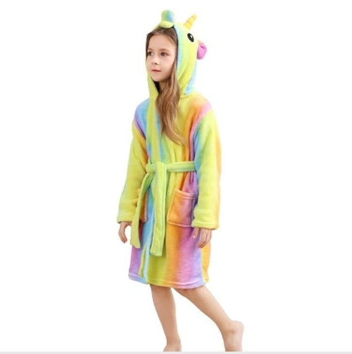 QSTYLE UNICORN COSTUME FOR HOODED BATHROBE SLEEPWEAR,SOFT RAINBOW UNICORN…239