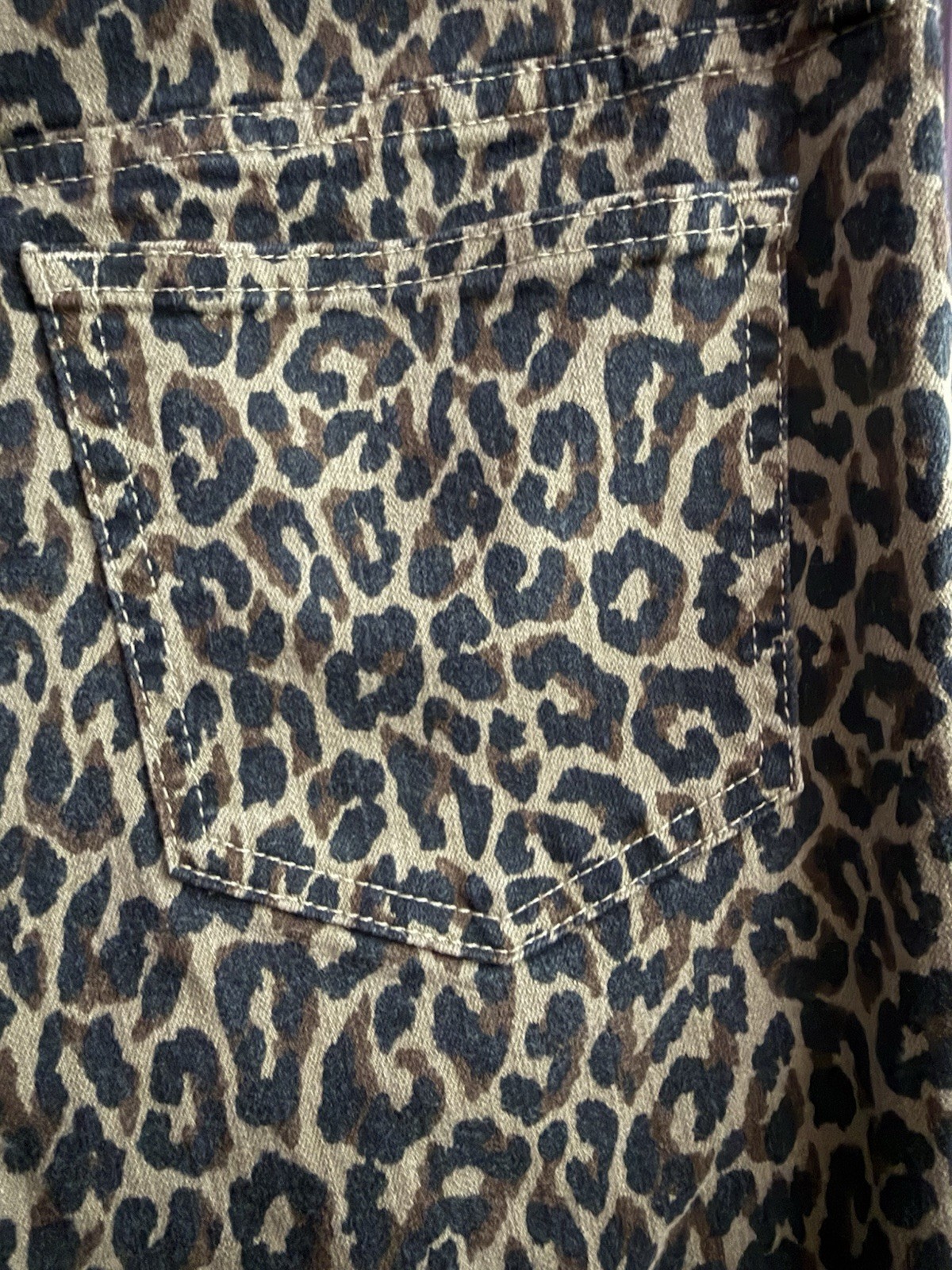 J Crew Denim Size 28 Leopard Print 10” High Rise Toothpick With Pockets