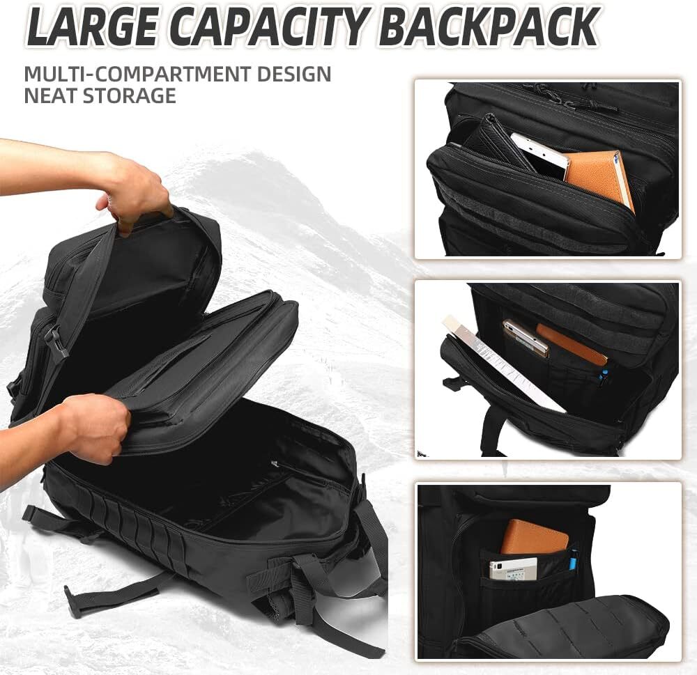 30L 45L Tactical Military Backpack Large Army Go Bug Out Bag 3 Day Assault Pack