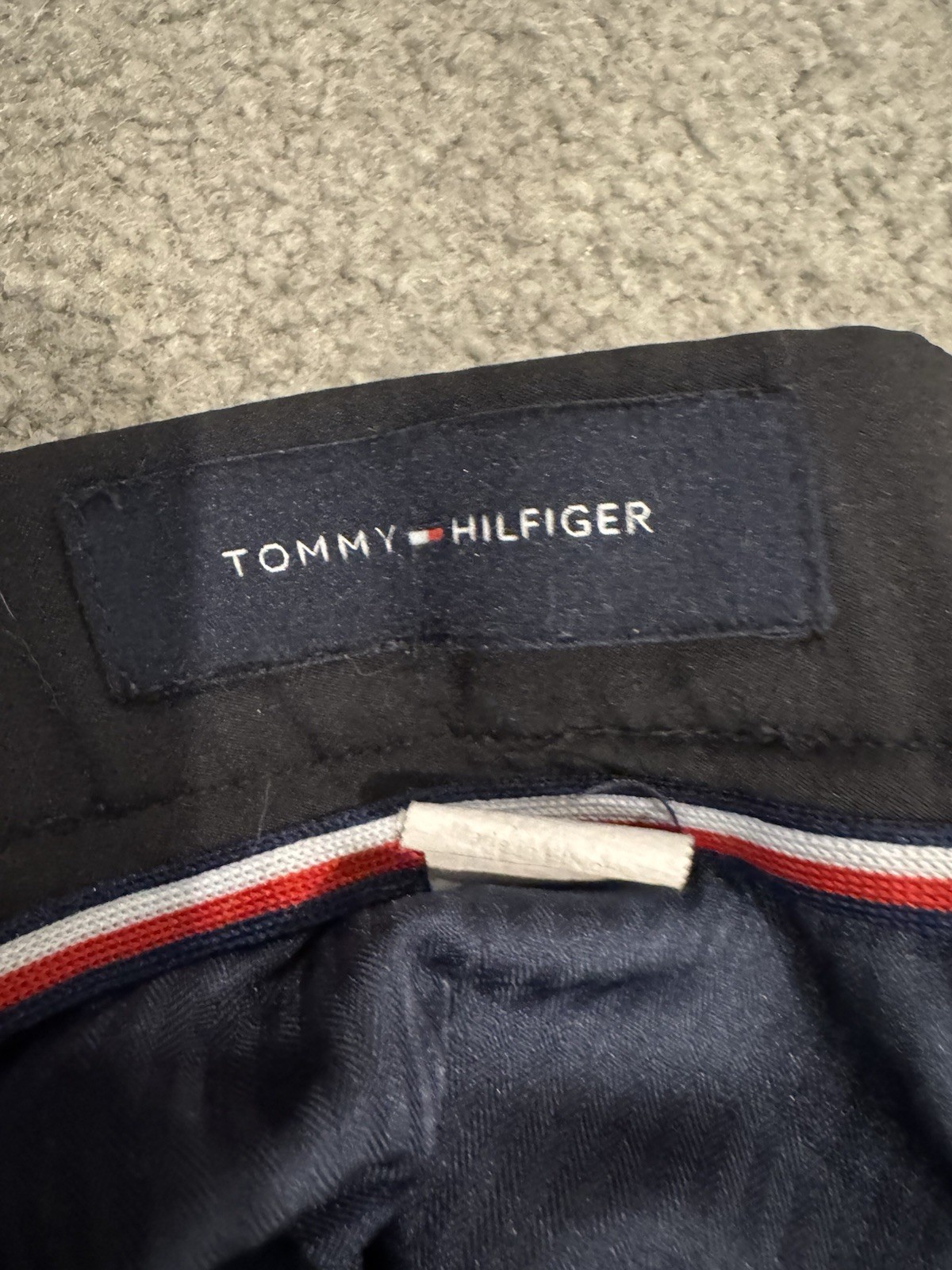 Tommy Hilfiger Flex Men’s Black Dress Pants Flat Front Straight Leg 34/30