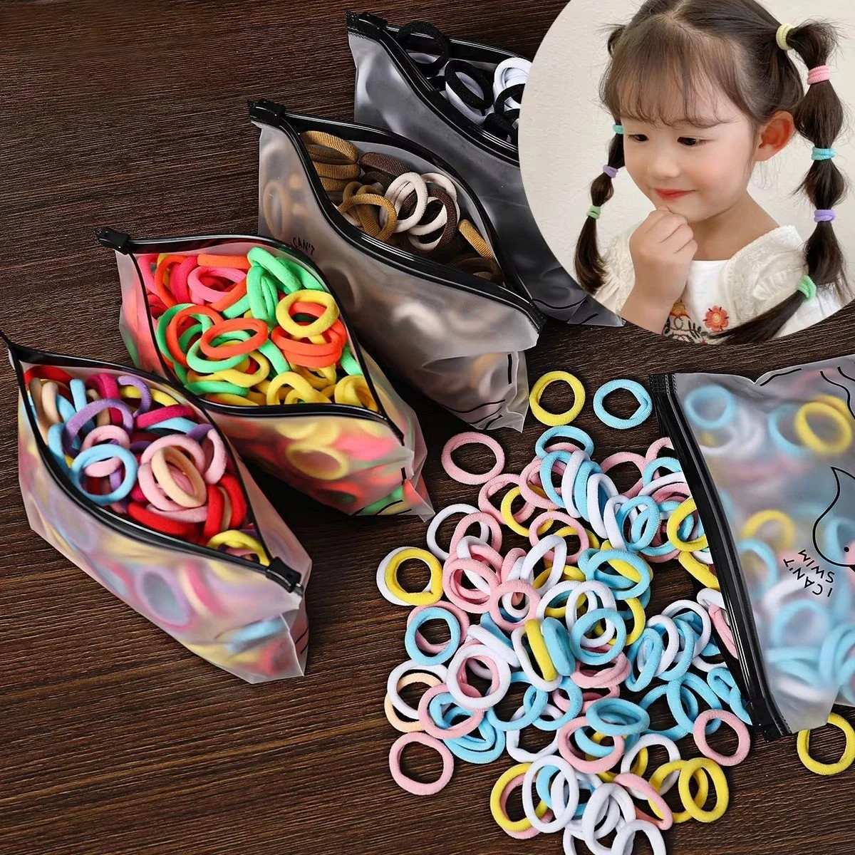50/100 pcs Small Hair Ties – Durable Leather Scrunchies High Elasticity – NEW