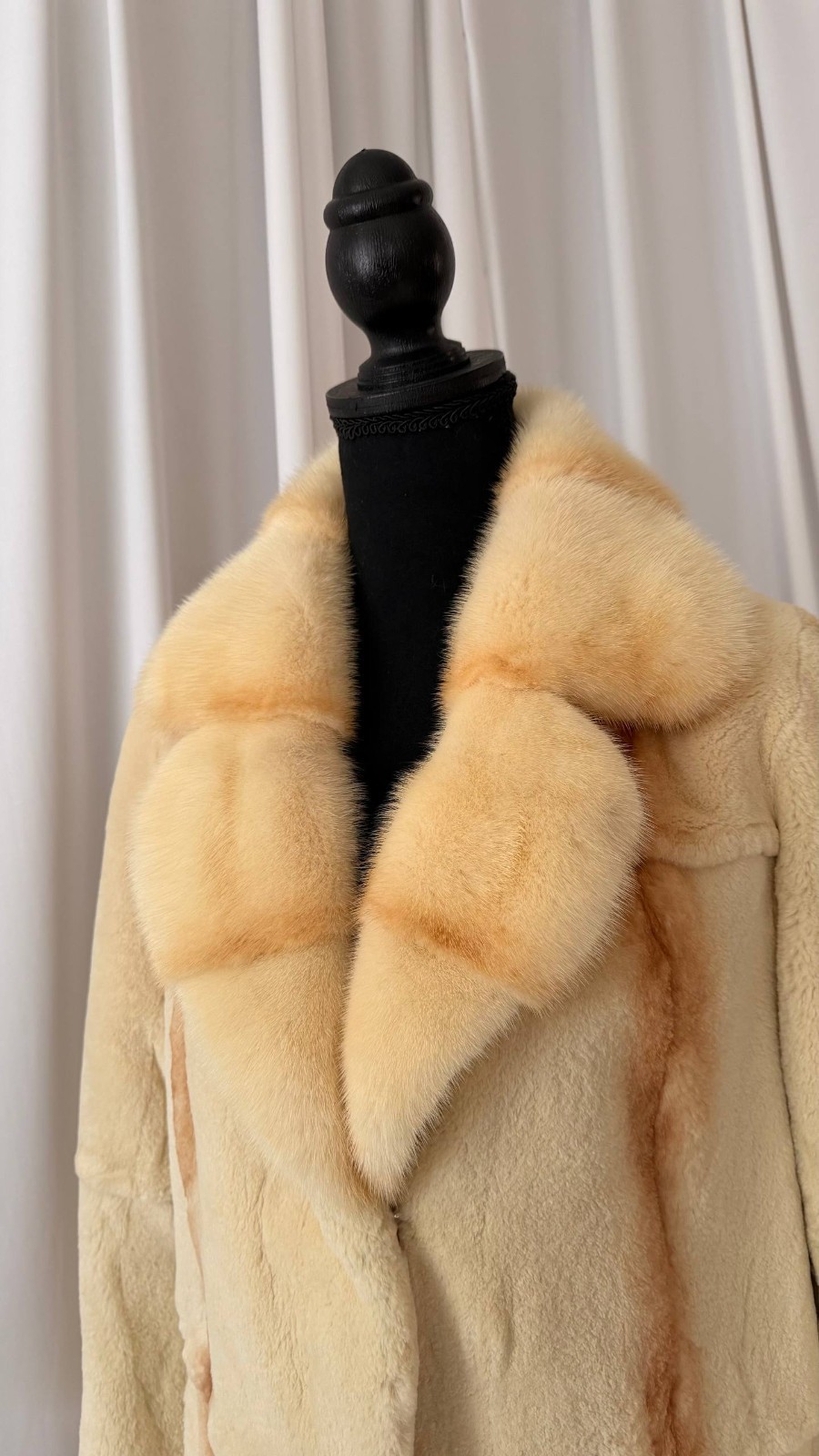 New Luxury Real Mink & Sheared Beaver Fur Coat Belted 1201204 Size M
