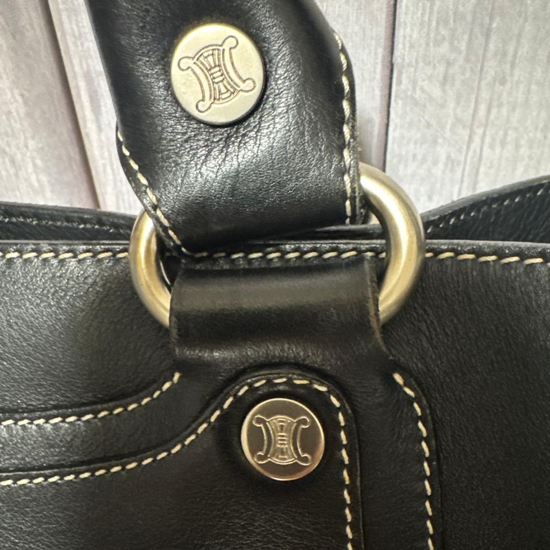 Celine Boogie Bag Leather Handbag Black Logo Hardware Women Luxury Shoulder