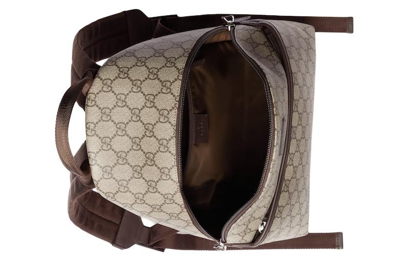 GUCCI Logo Patch Zip Up Backpack 9.8 x 4.3 x 12.6 in