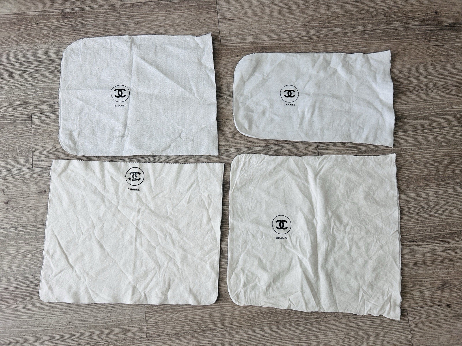 Authentic 4 piece designer Chanel storage dust bags bundle set #152