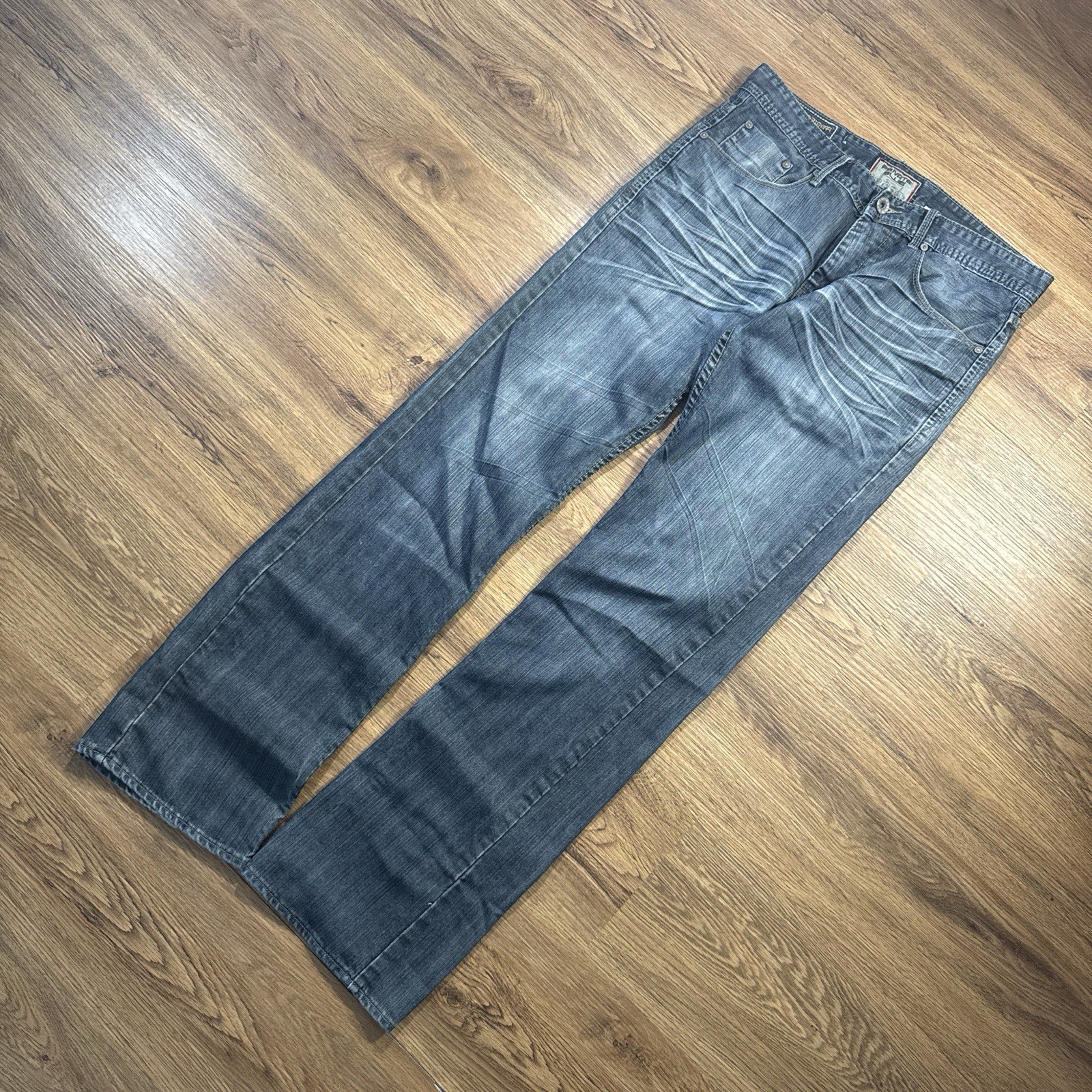 Vintage Y2K Private Blue Stone Washed Bootcut Straight Fit Mens Jeans Size 31×32