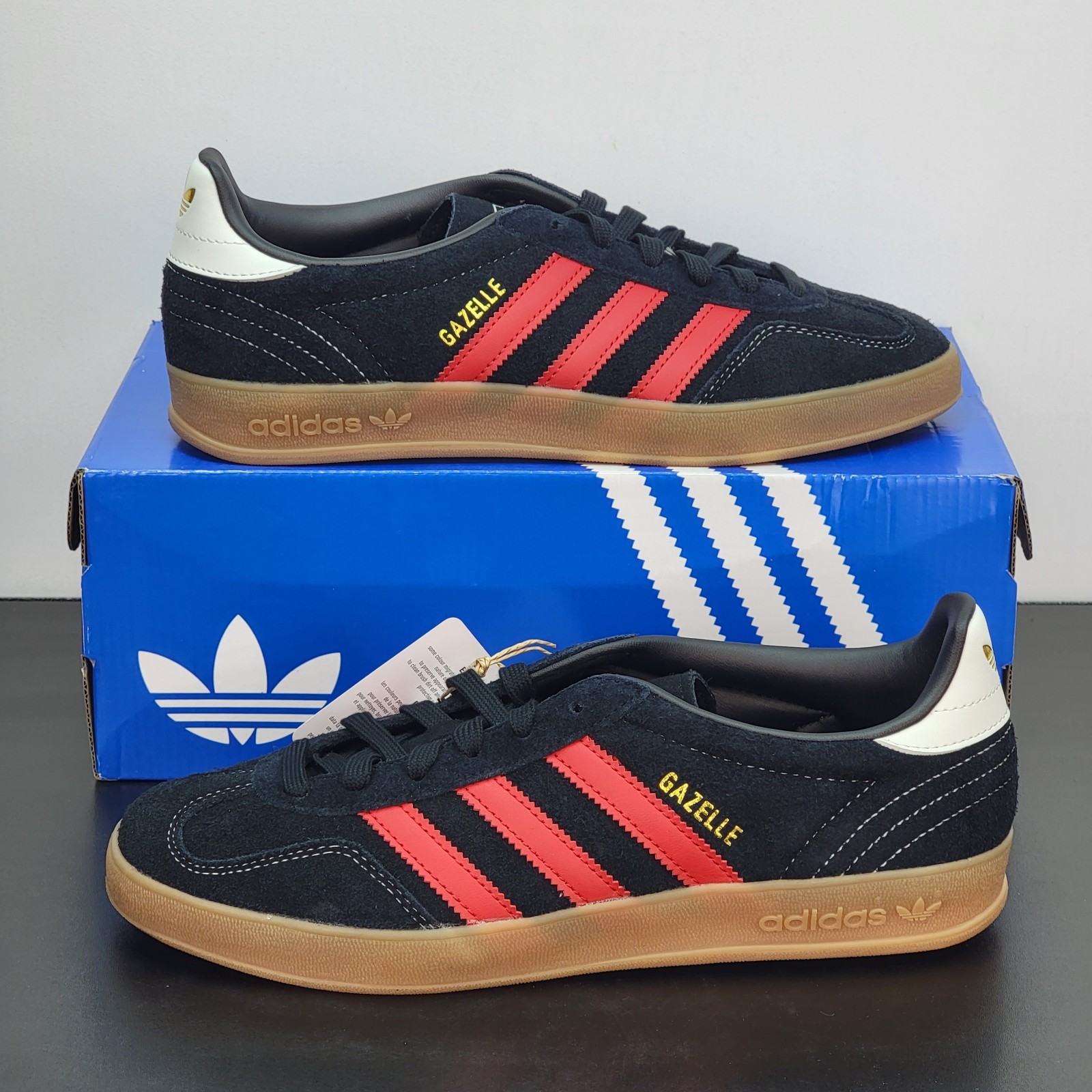 Adidas Gazelle Men’s Size 13 Athletic Shoes Black Red Footwear Casual Sneakers