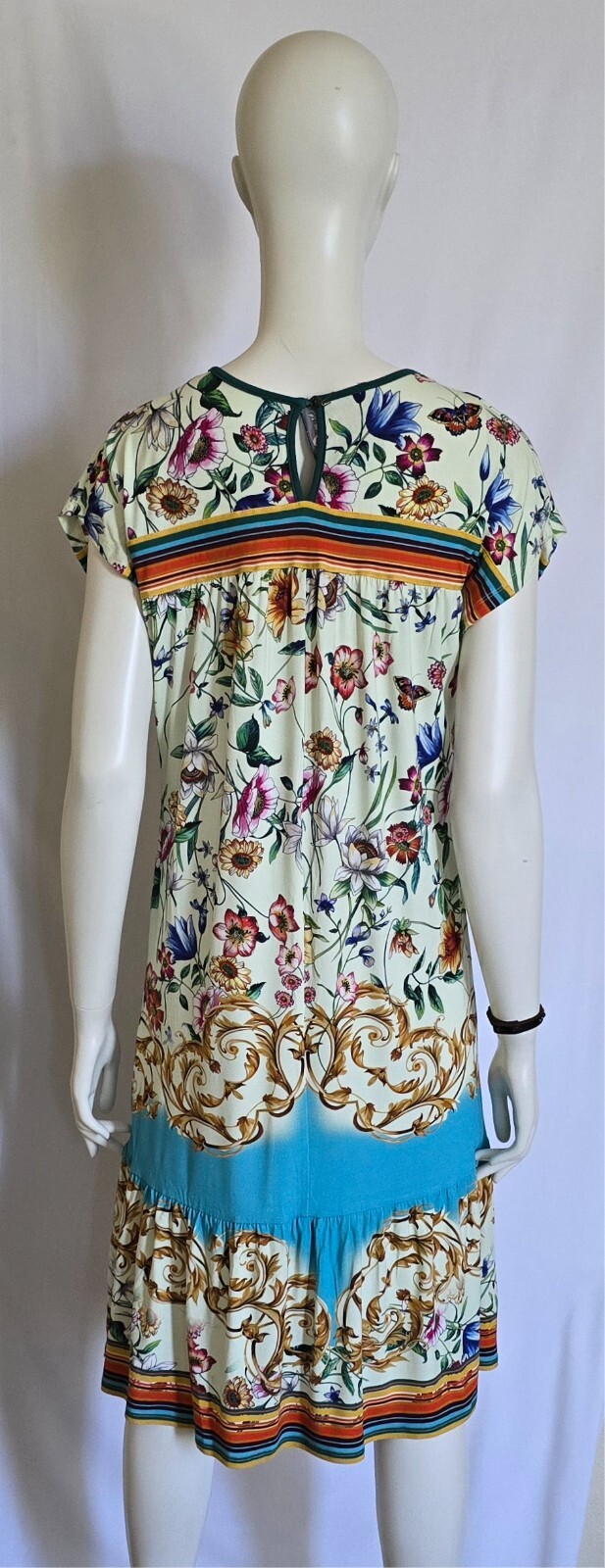 JOHNNY WAS XS 95% VISCOSE 5% SPANDEX MULTI COLOR DRESS