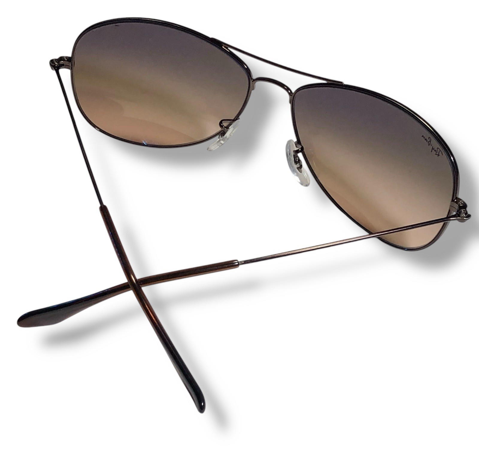 Ray Ban RB3362 Cockpit Sunglasses Gray Pink Gradient L Copper 59mm RARE Color