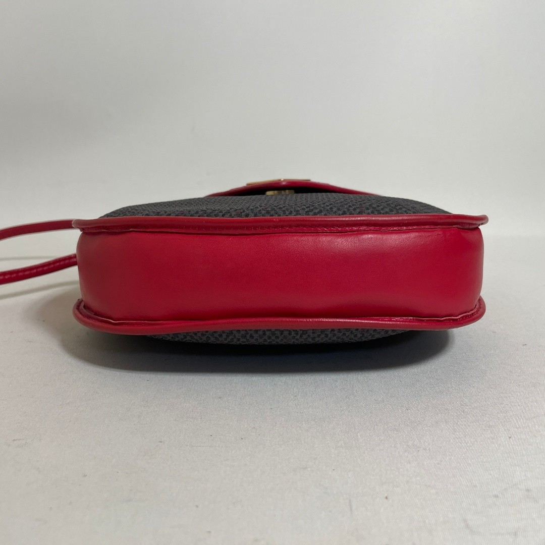 Yves Saint Laurent Shoulder Bag Red Gray PVC Leather Size: W:8.3 × H: 7.9 in.
