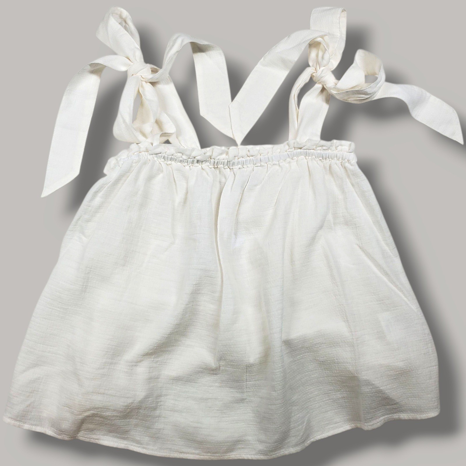 Outerknown Oasis Top Womens Medium White Bows Organic Cotton Boho Beach Coastal