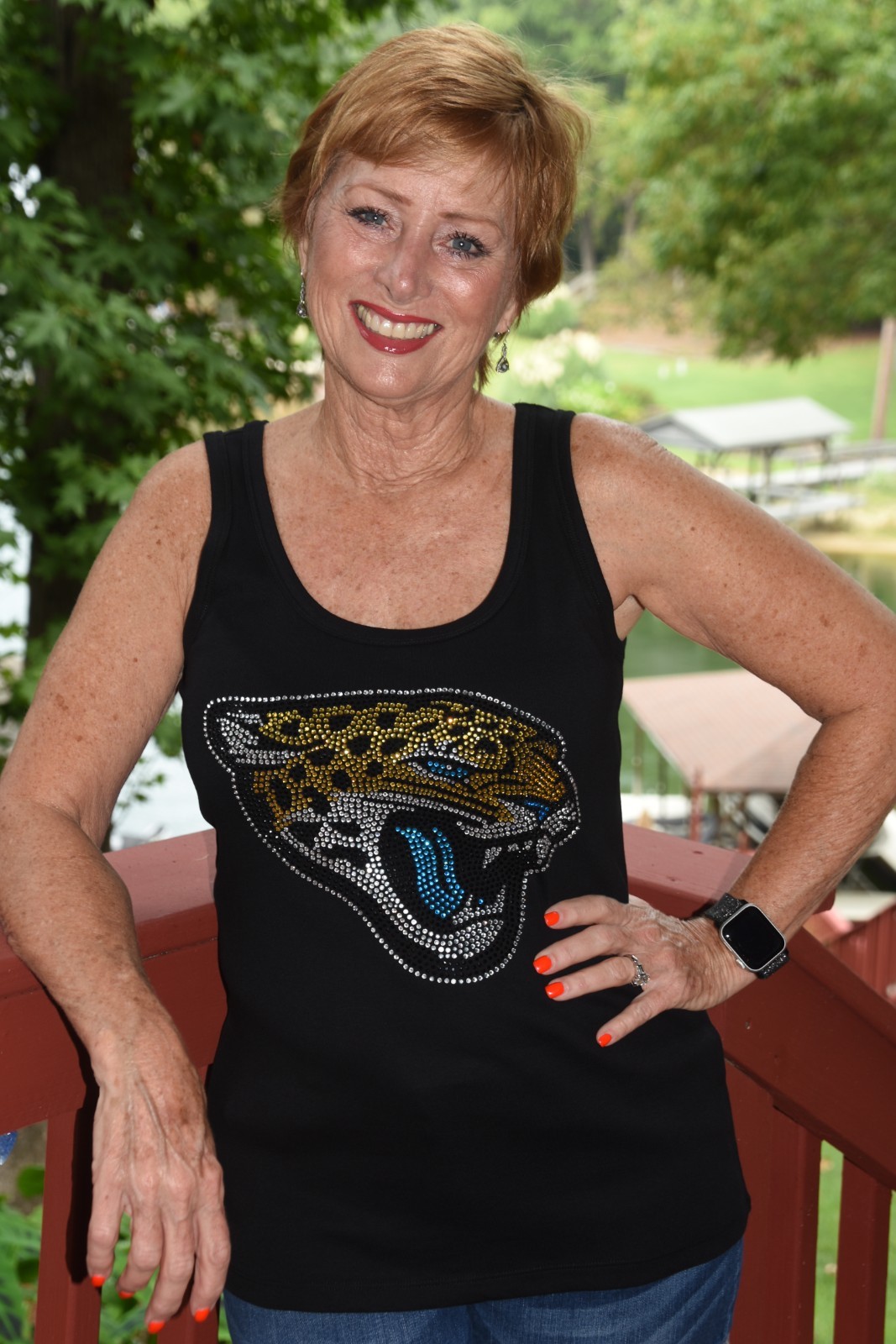 Jaguars rhinestone bling shirt or tank XS S M L XL XXL 1X 2X 3X4X5X