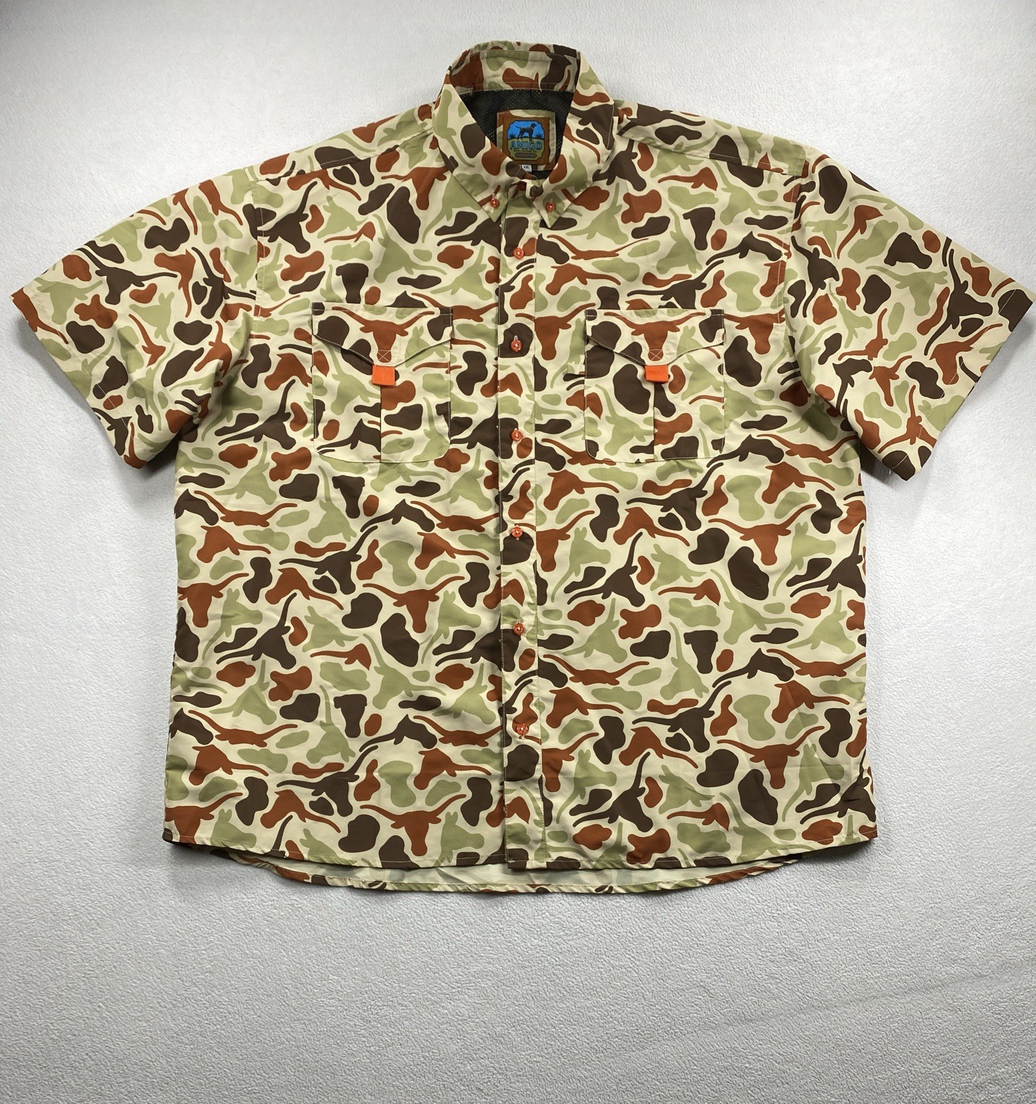Amigo Provisions Texas Longhorns Shirt 2XL Green Camo Vented NCAA Stretch