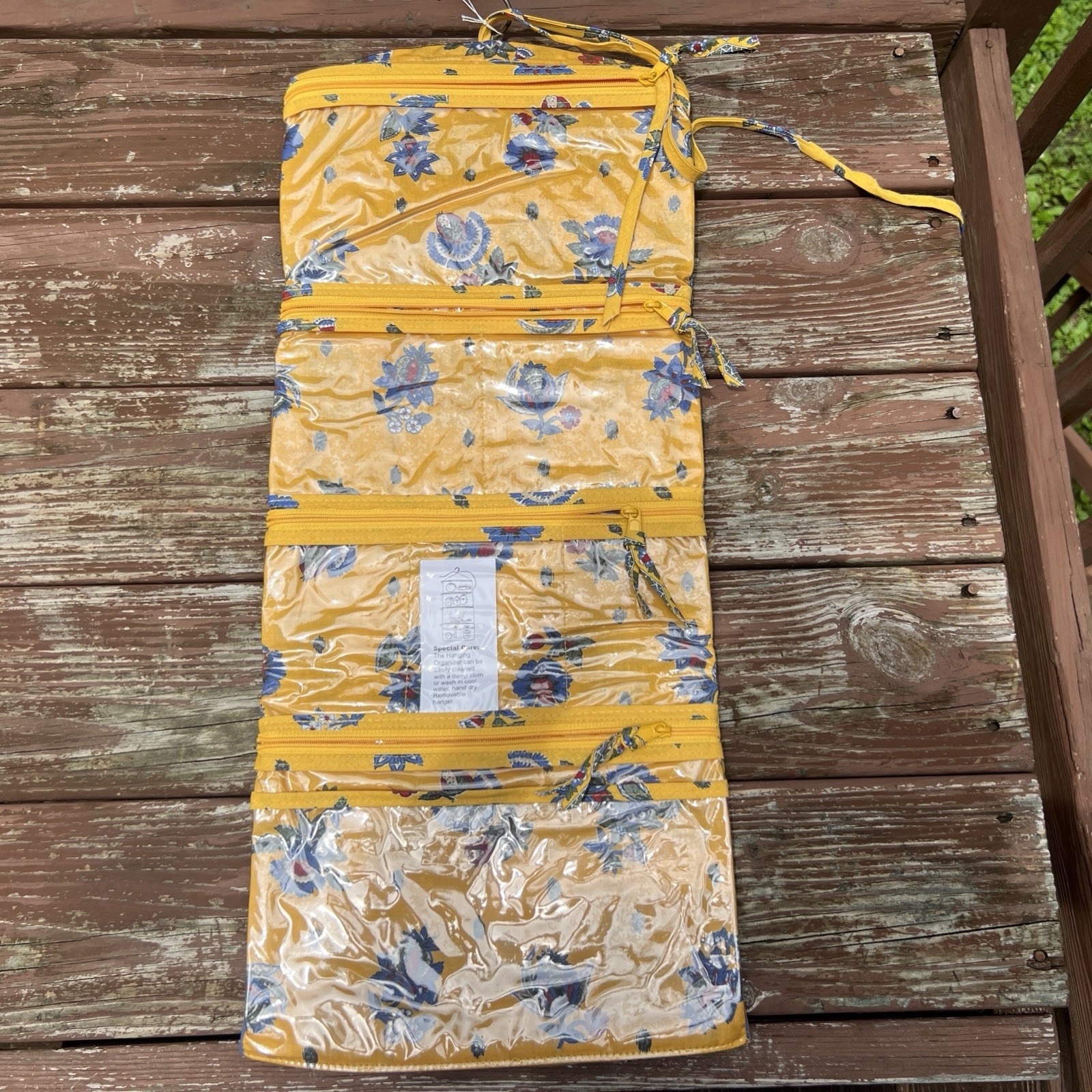 Vera Bradley 100% Cotton Feminine Floral French Yellow Hanging Organizer USA