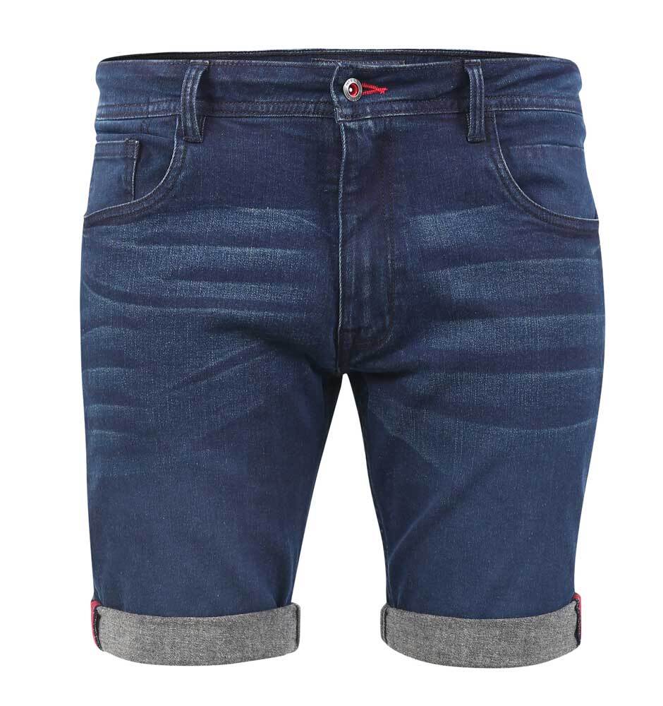 D555 Duke Mens Dark Blue Stretch Denim Shorts 30″ 32″ 34″ 36″ 38″ 40″ (201104-R)