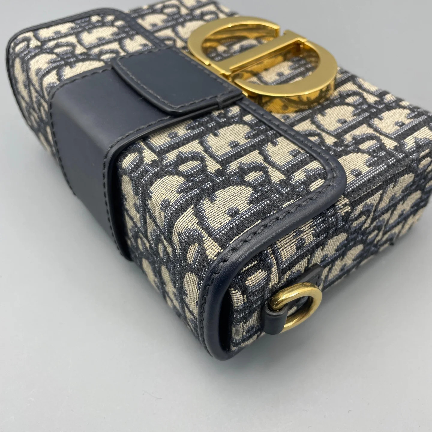 Dior 30 Montaigne Mini Box Bag Beige Navy Oblique (ym051726c3r)