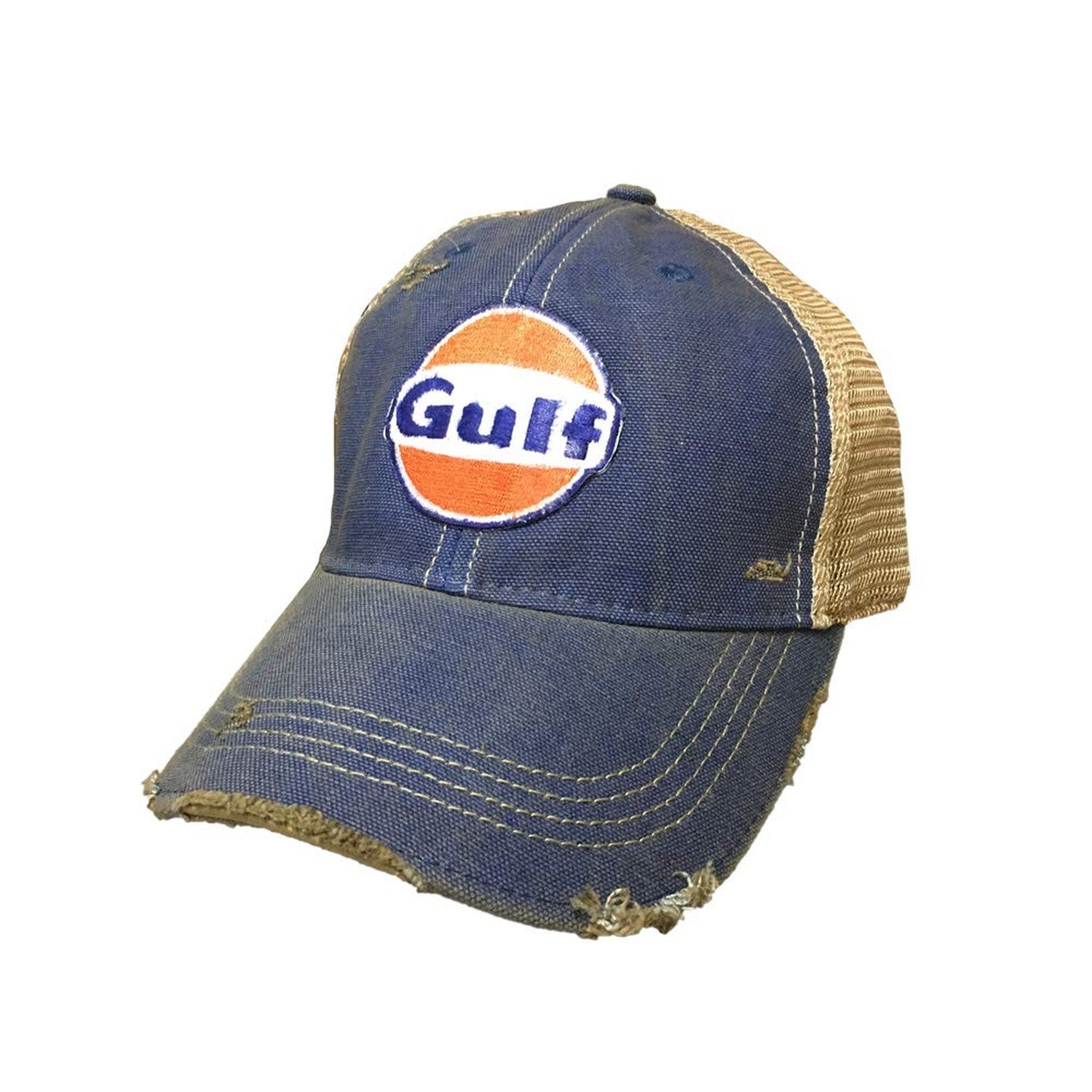 Gulf Distressed Vintage Adjustable Snapback Hat One Size Distressed Blue
