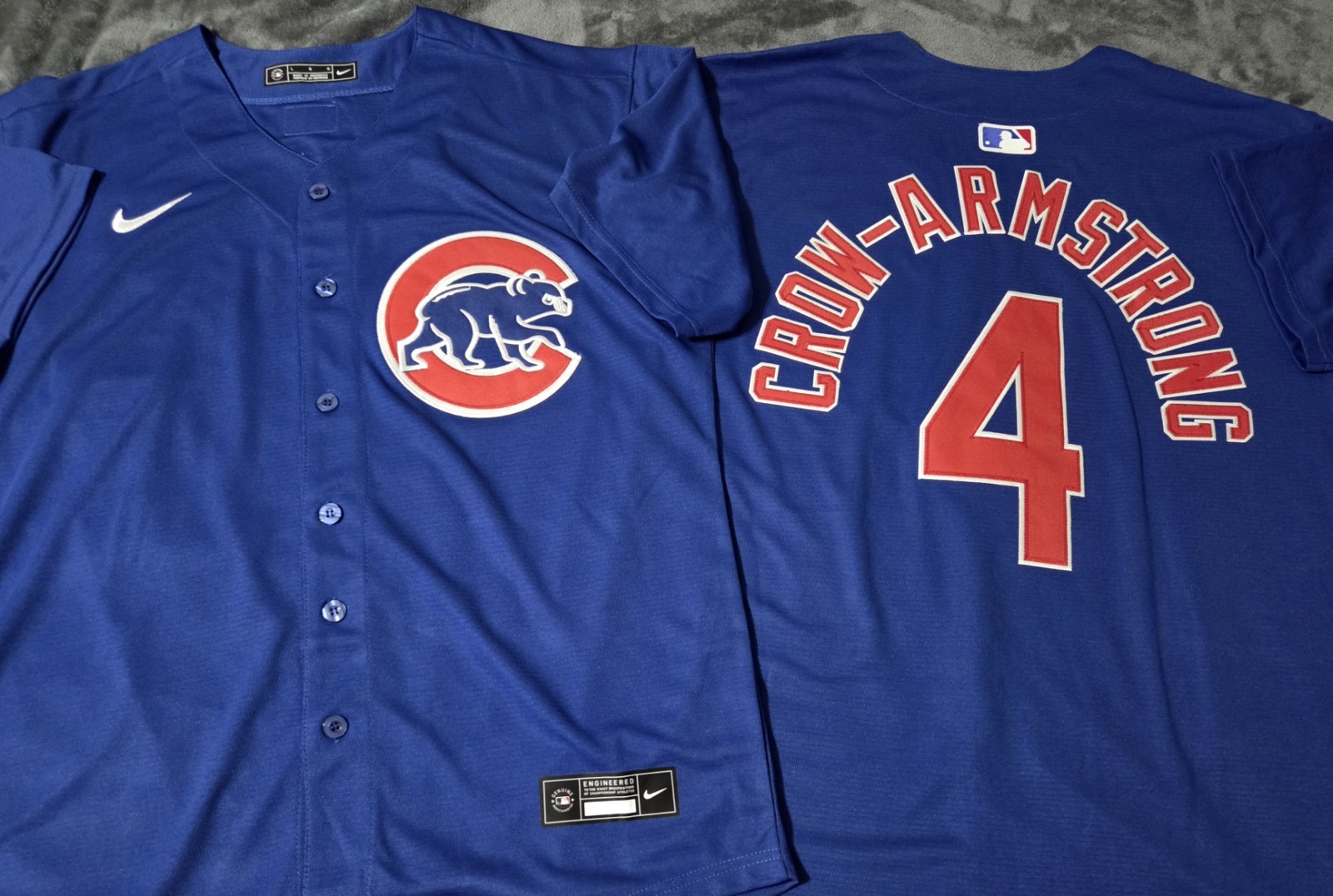 Fast Free Shipping! Large Pete Crow Armstrong PCA Chicago Cubs Stitched Jersey 4