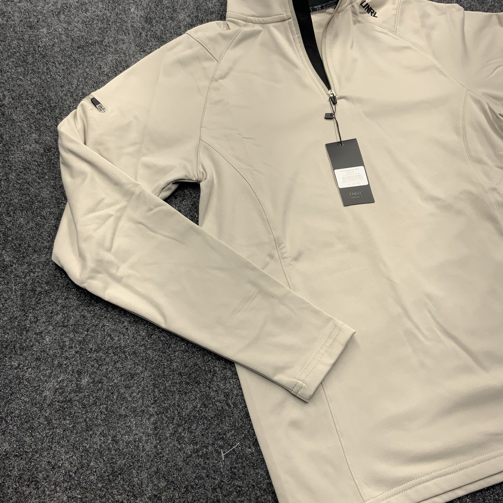 New UNRL Quarter Zip Pullover Men Athletic Performance Golf Lightweight XS Tan