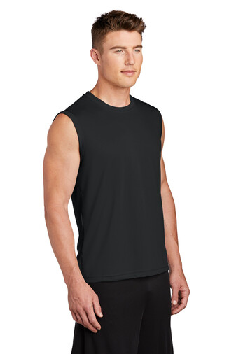 Sport Tek Sleeveless Posi Charge Competitor T Shirt Black True Royal ST352