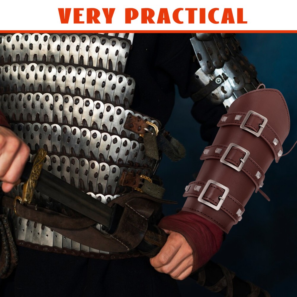 Medieval Arm Guard Retro Wristband Bracer Artificial PU Costume
