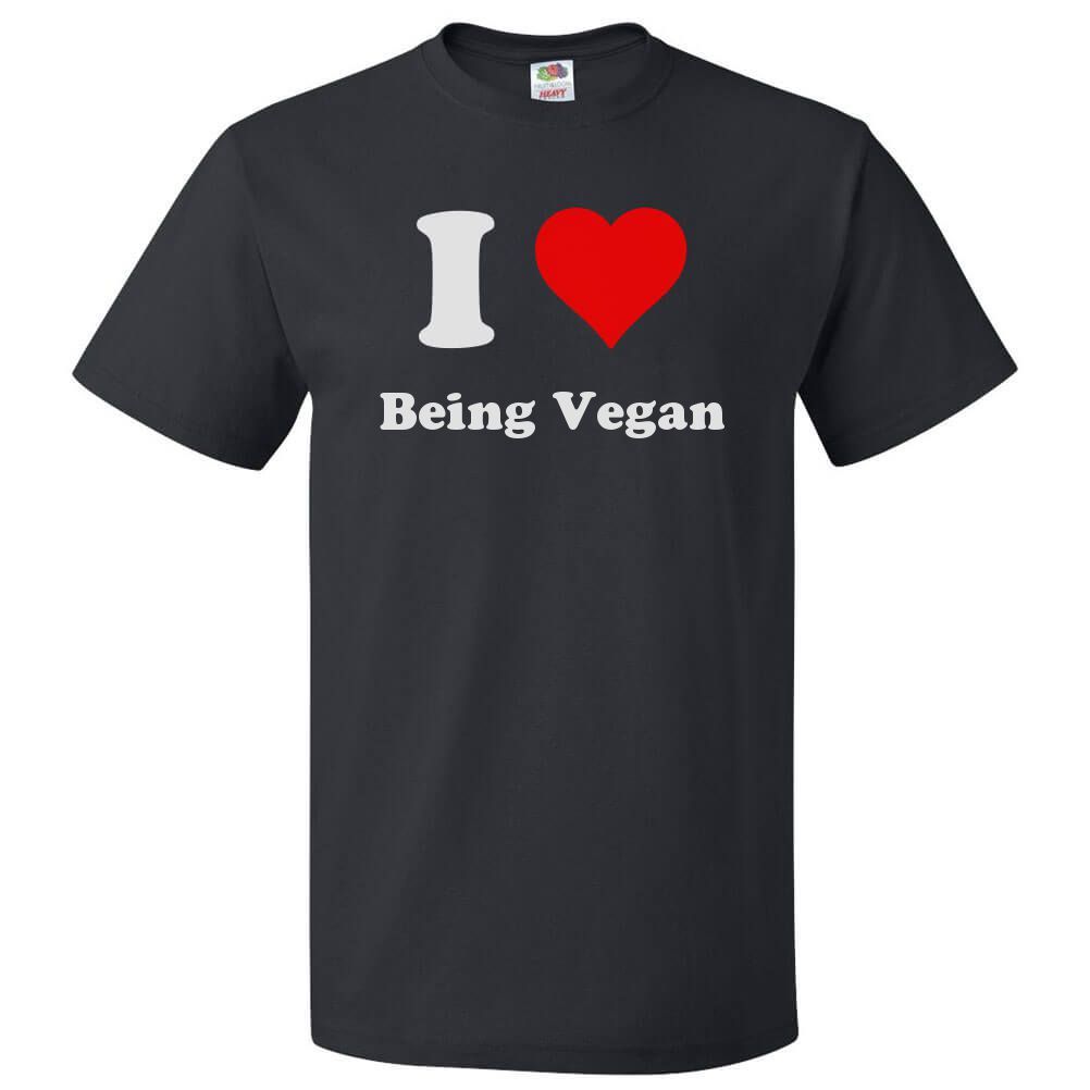 I Love Being Vegan T shirt I Heart Being Vegan