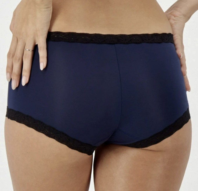 MAIDENFORM Fabulous Fit Classic Lace Trim Navy Blue Boyshort Panty Sz M L XL 2XL