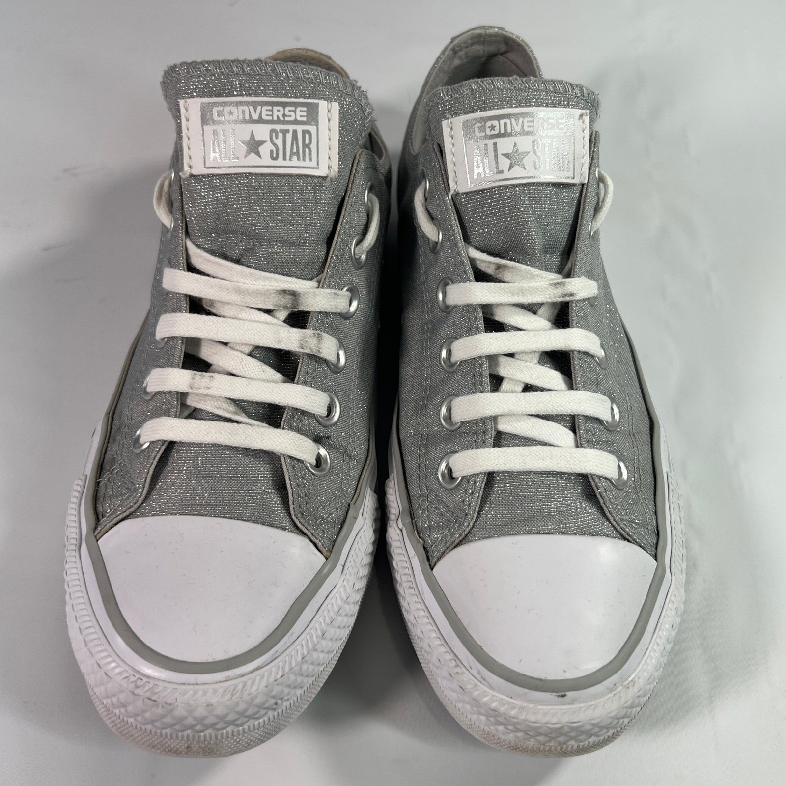Converse Chuck Taylor Madison Ox Sneaker Silver Sparkle / Mercury Grey Womens 8
