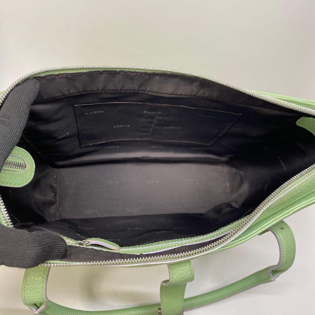 LOEWE Cenda Tote Bag Leather Handbag Green 11.4in x 9.1in x 4.3in Shoulder Bag