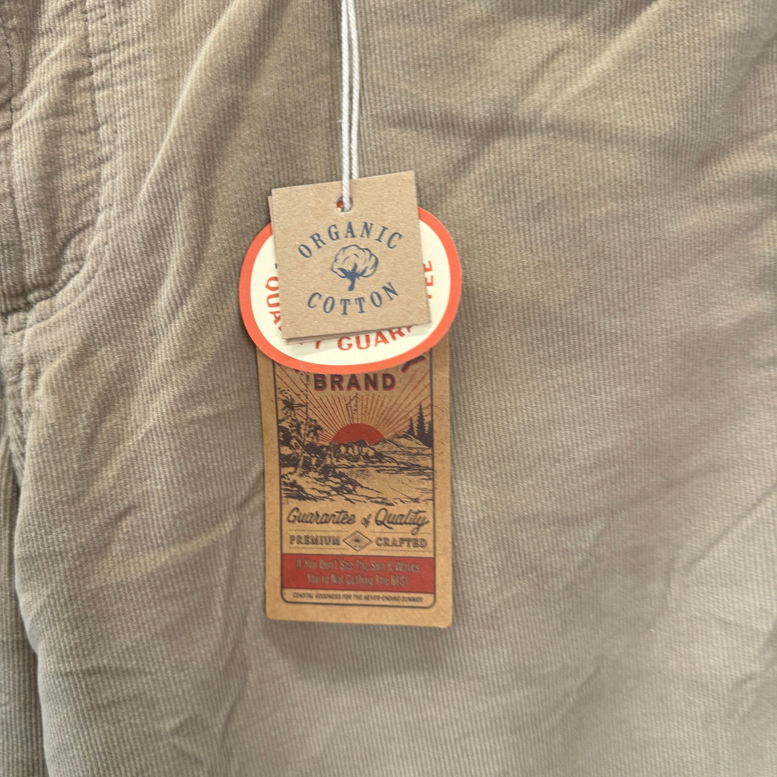 Faherty Stretch Terry Corduroy 5 Pocket Pants Size 36×32 Barley Beige Mens New