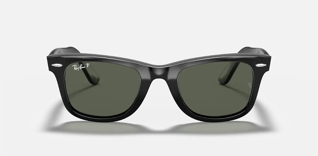 Ray-Ban Original Wayfarer Unisex Square Sunglasses – Black/Green (RB2140 901/58)